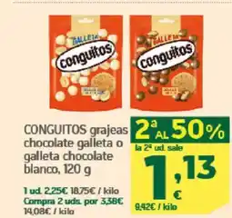 HiperDino CONGUITOS grajeas chocolate galleta o galleta chocolate blanco oferta