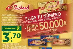 HiperDino SUCHARD turron clasico, almendras, chocolate negro con almendras, oreo o principe oferta
