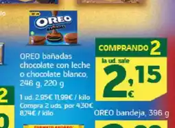 HiperDino OREO bañadas chocolate con leche o chocolate blanco oferta
