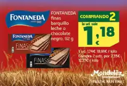 HiperDino FONTANEDA finaS barquillo leche o chocolate negro oferta