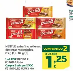 HiperDino NESTLÉ extrafino rellenas distintas variedades oferta