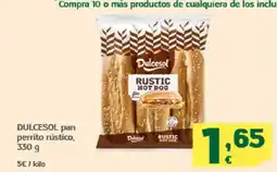 HiperDino DULCESOL pan perrito rústico oferta