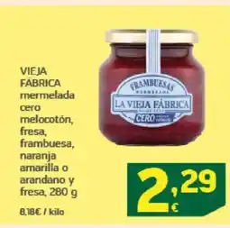 HiperDino VIEJA FÁBRICA mermelada сего melocotón, fresa, frambuesa, naranja amarilla o arandano y fresa oferta