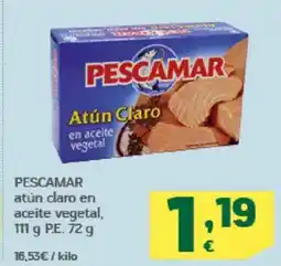 HiperDino PESCAMAR atun claro en aceite vegetal oferta