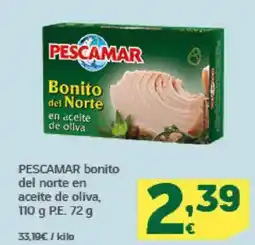 HiperDino PESCAMAR bonito del norte en aceite de oliva oferta