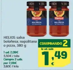 HiperDino HELIOS salsa boloñesa, napolitana o pizza oferta