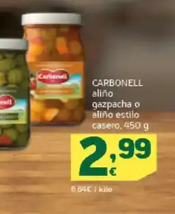 HiperDino CARBONELL aliño gazpacha o aliño estilo casero oferta