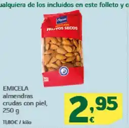 HiperDino EMICELA almendras crudas con piel oferta
