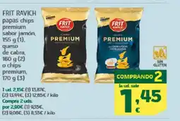 HiperDino FRIT RAVICH papas chips premium sabor jamón queso de cabra, o chips premium oferta
