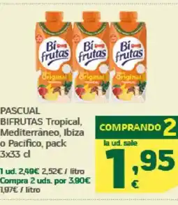 HiperDino PASCUAL BIFRUTAS Tropical, Mediterráneo, Ibiza o Pacifico oferta