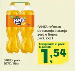 HiperDino FANTA refresco de naranja, naranja zero o limón oferta