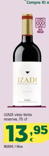 HiperDino IZADI vino tinto reserva oferta