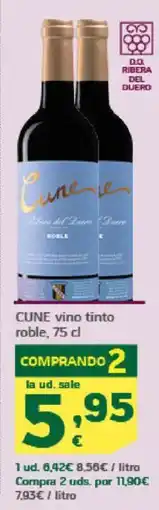 HiperDino CUNE vino tinto roble oferta