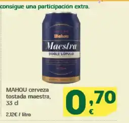 HiperDino MAHOU cerveza tostada maestra oferta