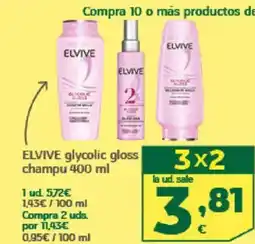 HiperDino ELVIVE glycolic gloss champu oferta