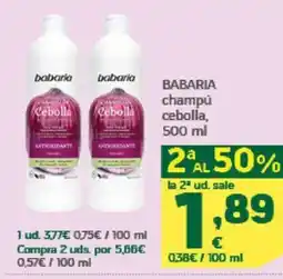 HiperDino BABARIA champú cebolla oferta