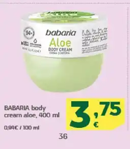 HiperDino BABARIA body cream aloe oferta