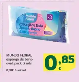 HiperDino MUNDO FLORAL esponja de baño oval oferta