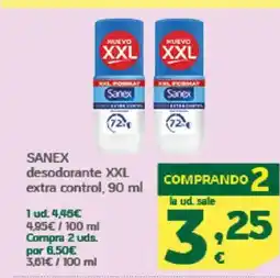 HiperDino SANEX desodorante XXL extra control oferta