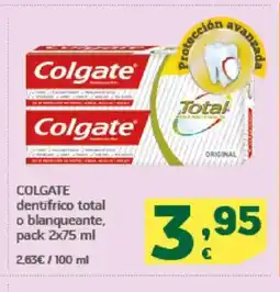 HiperDino COLGATE dentifrico total o blanqueante oferta