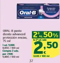 HiperDino ORAL-B pasta diente advanced protección encias oferta
