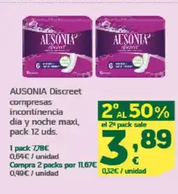 HiperDino AUSONIA Discreet compresas incontinencia dia y noche maxi oferta