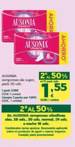 HiperDino AUSONIA compresas ala super oferta
