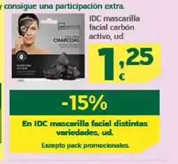 HiperDino IDC mascarilla facial carbon activo oferta