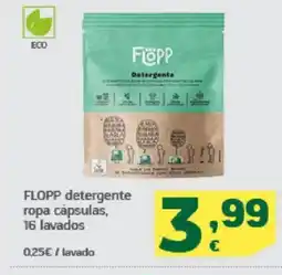 HiperDino FLOPP detergente ropa cápsulas, 16 lavados oferta