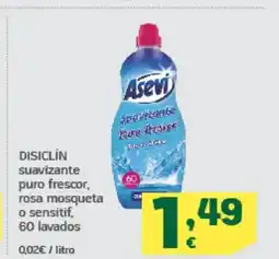 HiperDino DISICLİN suavizante puro frescor, rosa mosqueta o sensitif, 60 lavados oferta