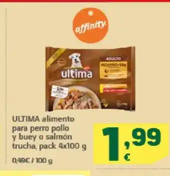 HiperDino ULTIMA alimento para perro pollo y buey o salmón trucha oferta