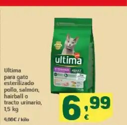 HiperDino ULTIMA para gato esterilizado pollo, salmón, hairball o tracto urinario oferta