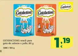 HiperDino CATISFACTIONS snack para gato de salmon o pollo oferta