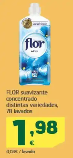 HiperDino FLOR suavizante concentrado distintas variedades, 78 lavados oferta