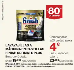 Supercor Lavavajillas a máquina en pastillas finish ultimate plus oferta