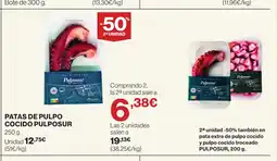 Supercor Patas de pulpo cocido pulposur oferta