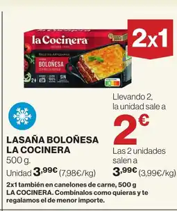 Supercor LA COCINERA Lasaña boloñesa oferta