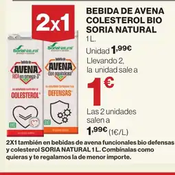 Supercor SORIA NATURAL Bebida de avena colesterol bio oferta