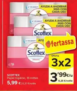 Caprabo SCOTTEX Paper higiènic, 16 rotlles oferta