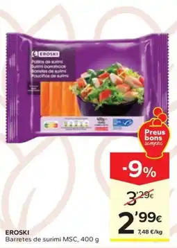Caprabo EROSKI Barretes de surimi MSC oferta