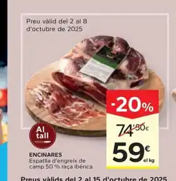 Caprabo ENCINARES Espatlla d'engreix de camp 50% raça ibèrica oferta