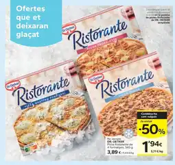 Caprabo DR. OETKER Pizza Ristorante de 4 formatges oferta