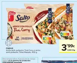 Caprabo FINDUS Arròs amb pollastre Thai Curry o arròs amb pollastre Tikka Masala oferta