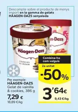 Caprabo HÄAGEN-DAZS Gelat de vainilla & cookies oferta