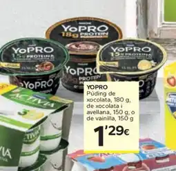 Caprabo YOPRO úding de xocolata, de xocolata i avellana, o de vainilla oferta
