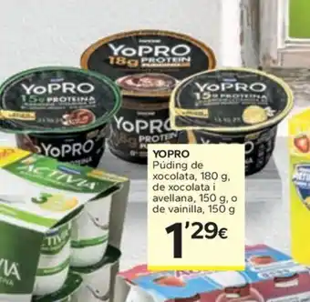 Caprabo YOPRO úding de xocolata, de xocolata i avellana, o de vainilla oferta