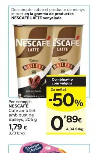 Caprabo NESCAFÉ Cafè amb llet amb gust de Baileys oferta