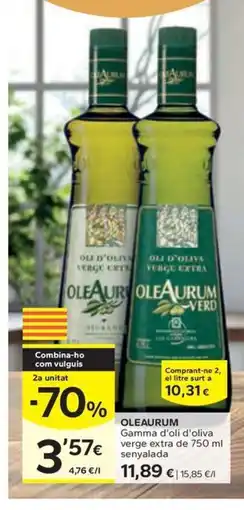 Caprabo OLEAURUM Gamma d'oli d'oliva verge extra oferta