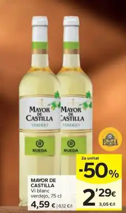 Caprabo MAYOR DE CASTILLA Vi blanc verdejo oferta