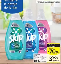 Caprabo SKIP Detergent liquid especial per a bugades de cicles curts, 37 dosis oferta